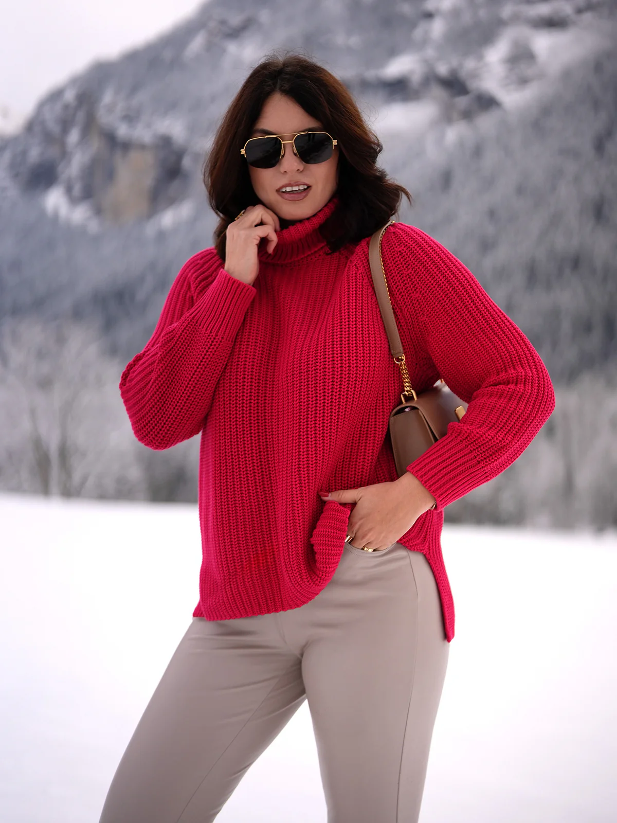 Stella: Cotton Shaker Stitch Turtleneck Sweater