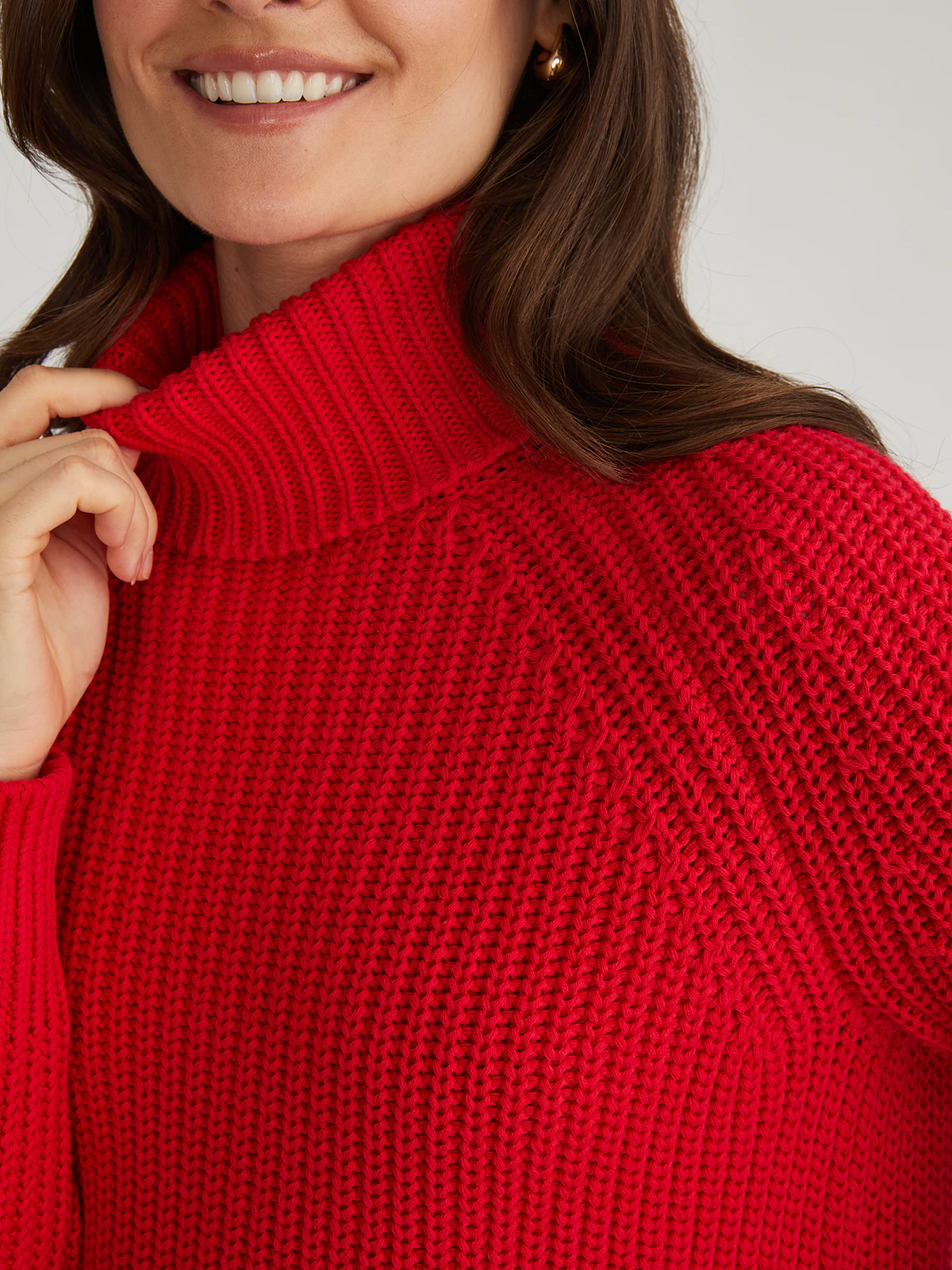 Stella: Cotton Shaker Stitch Turtleneck Sweater - Image 5