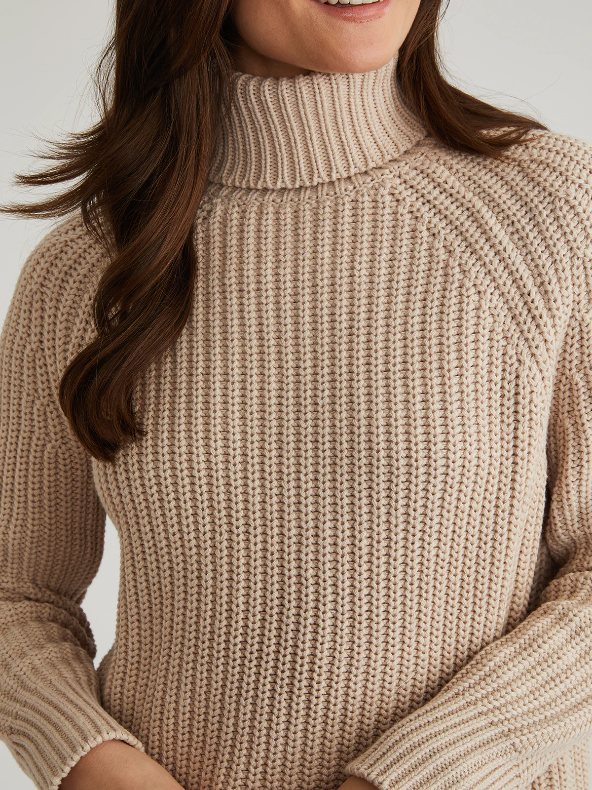 Stella: Cotton Shaker Stitch Turtleneck Sweater - Image 2