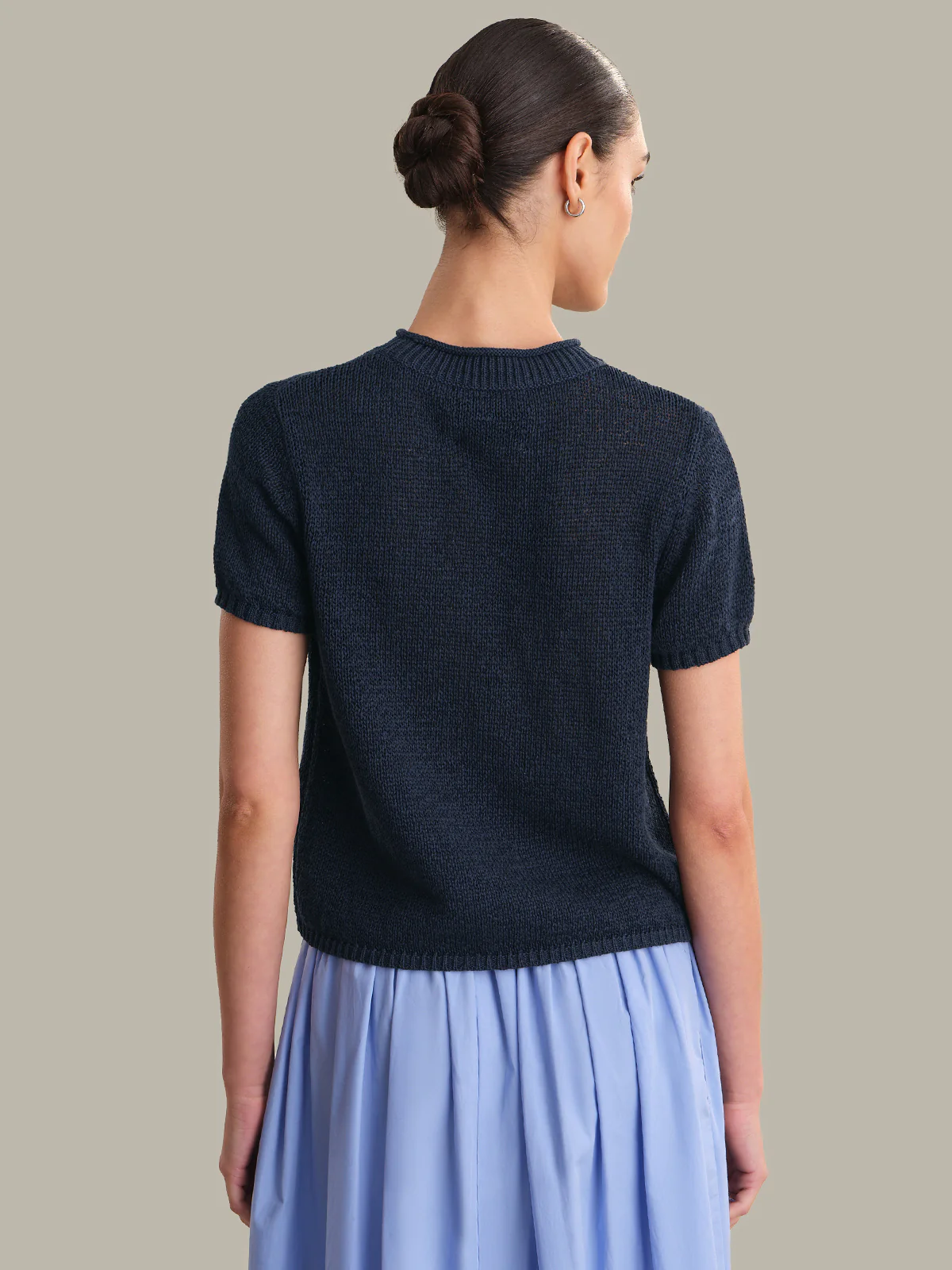 Terri: Roll Edge Short Sleeve Sweater - Image 3