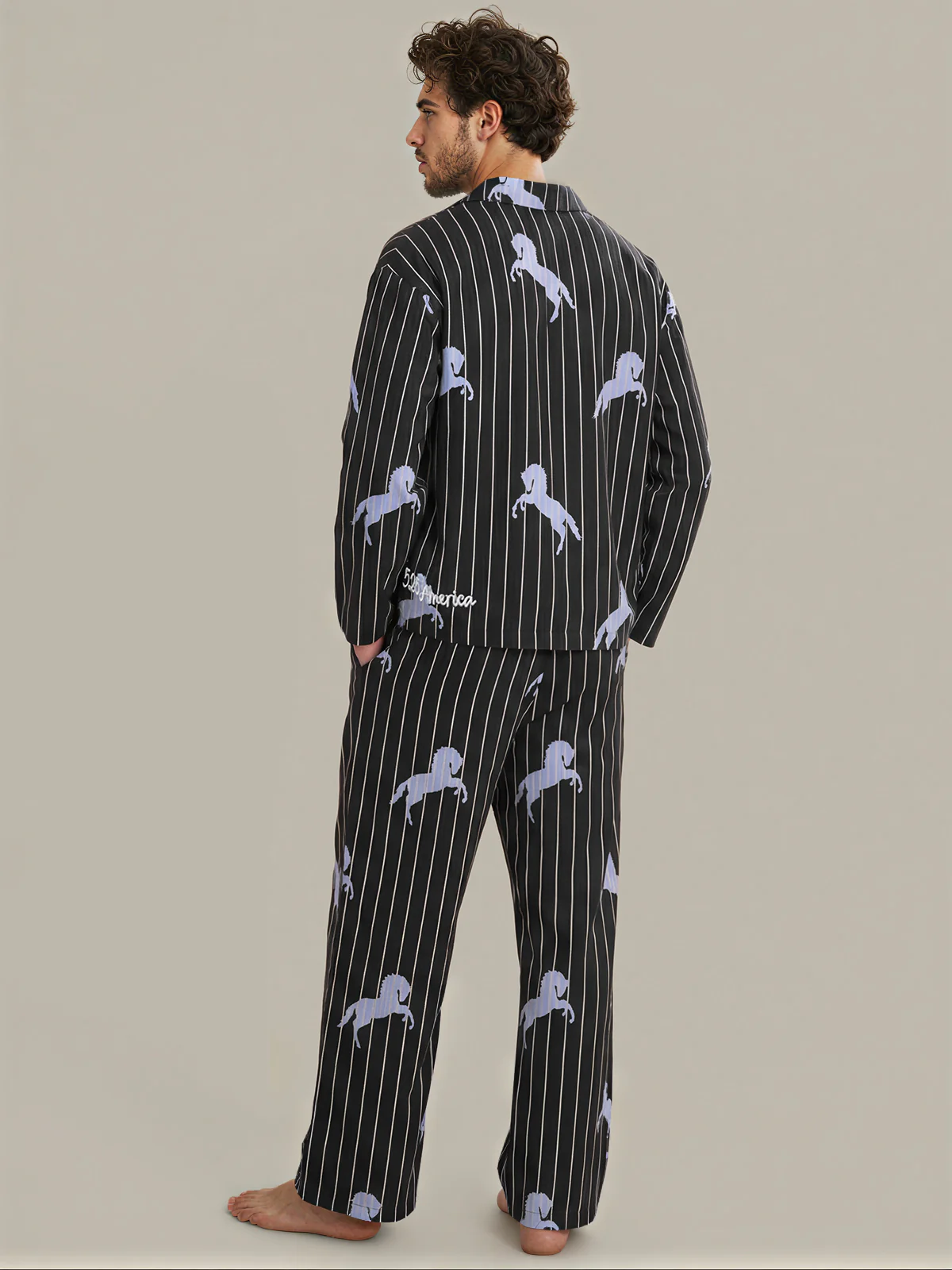 The Pinstripe Horse Print Sleep Set - Image 7