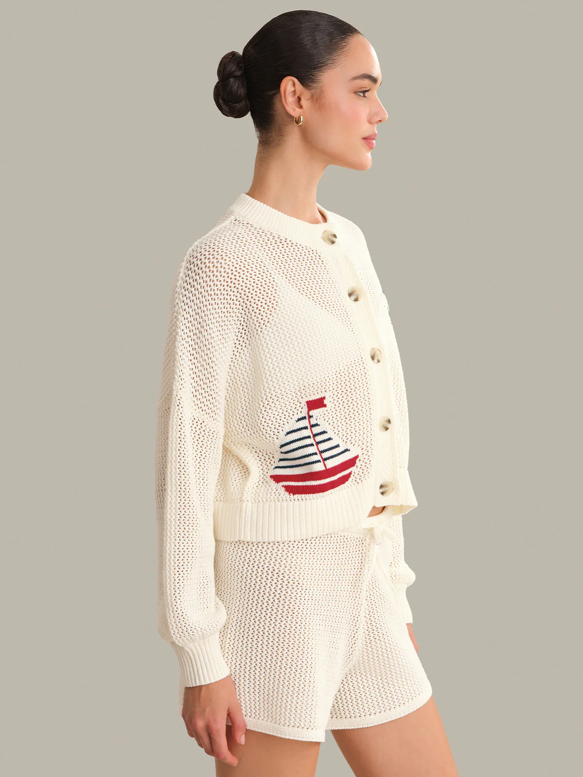 Tide Mesh Nautical Cardigan - Image 2