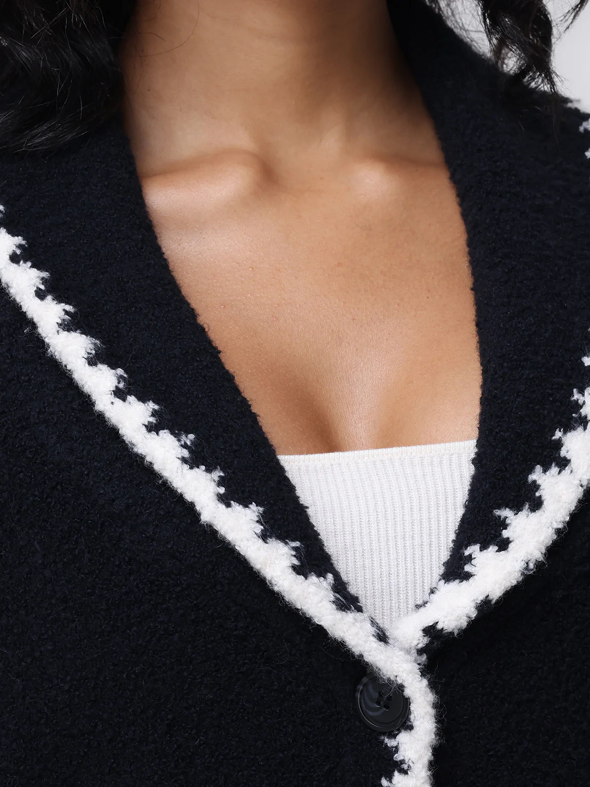 Tierney: Whipstitch Scarf Neckline Cardigan - Image 5