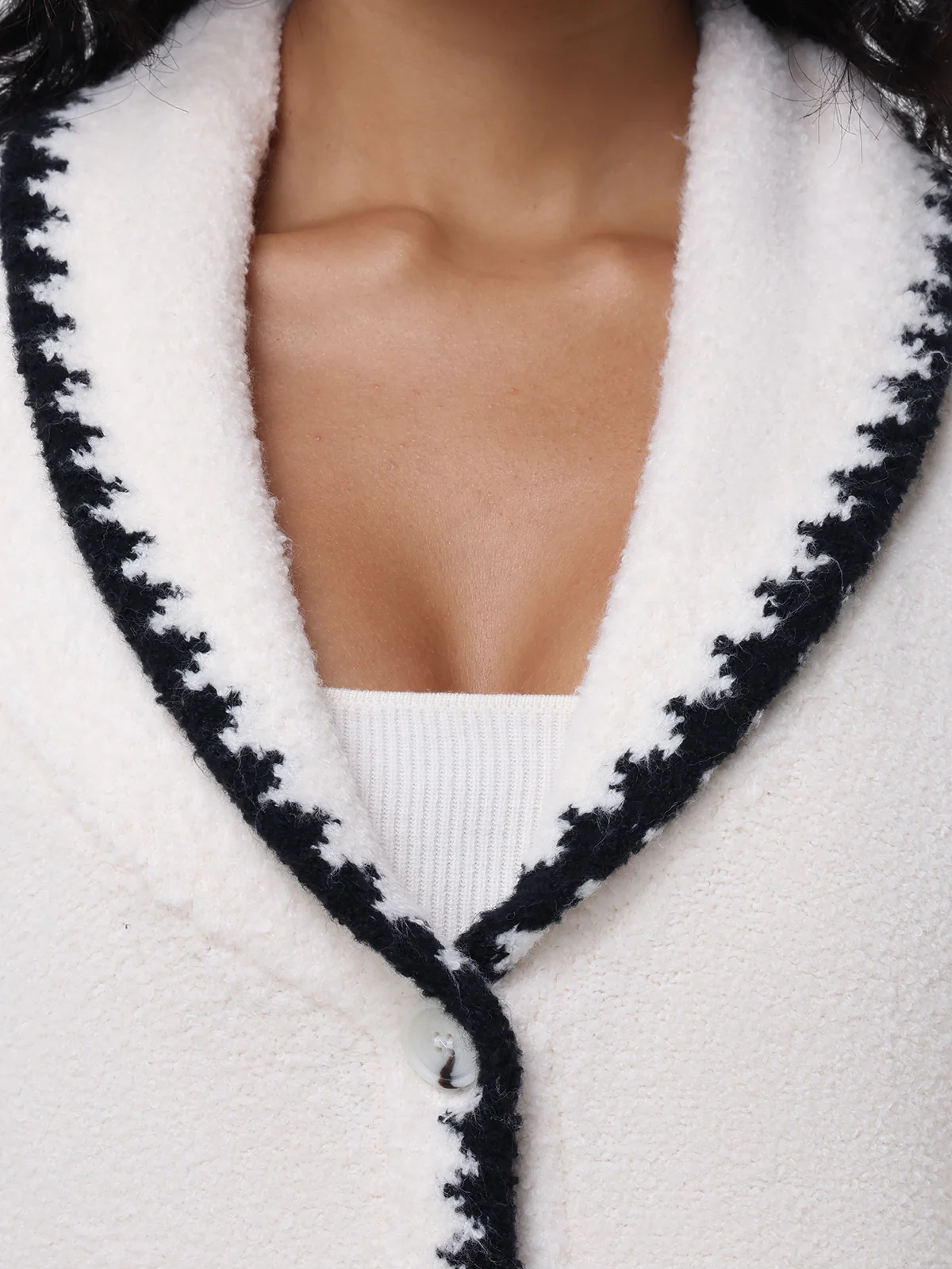 Tierney: Whipstitch Scarf Neckline Cardigan - Image 5