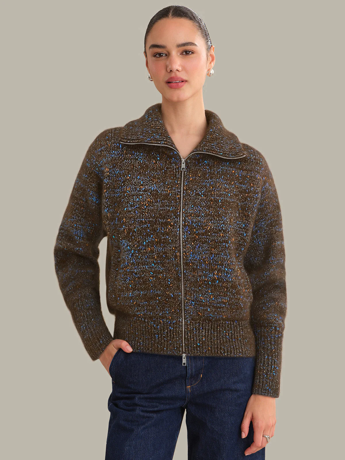 Trina: Space-Dye Sweater Jacket