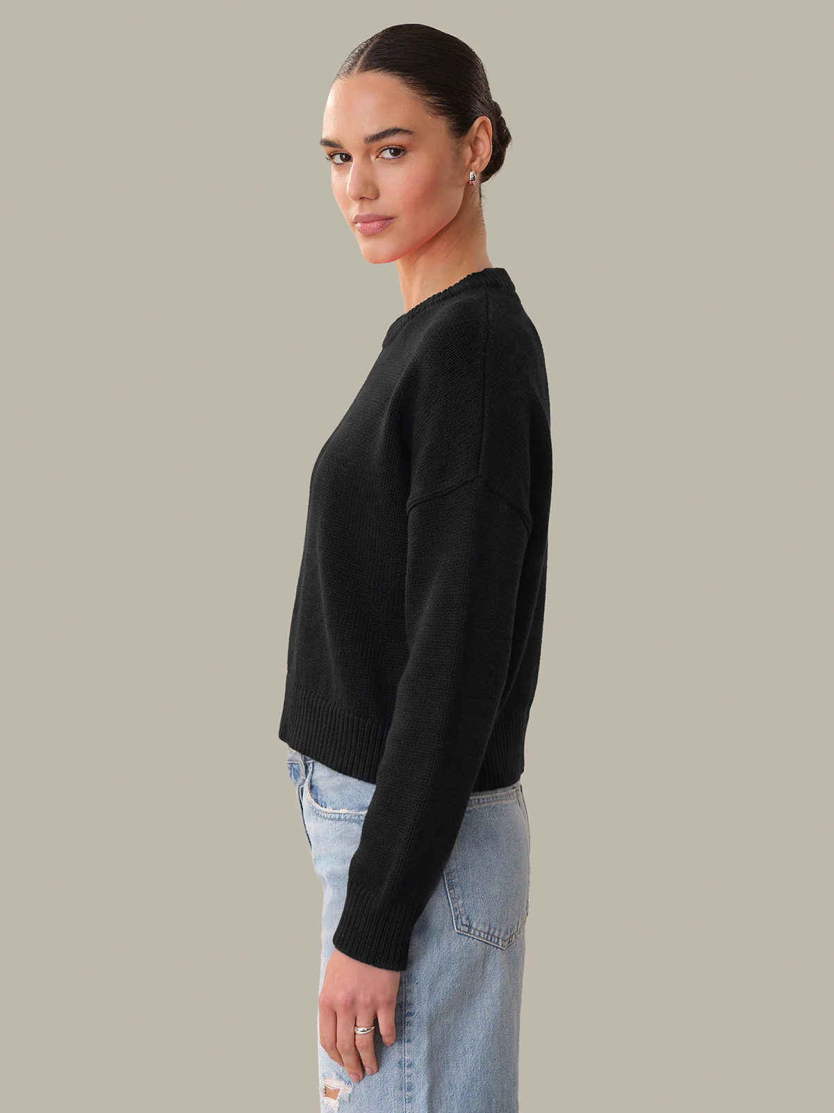 Veda: Classic Cotton Crewneck Sweater - Image 2