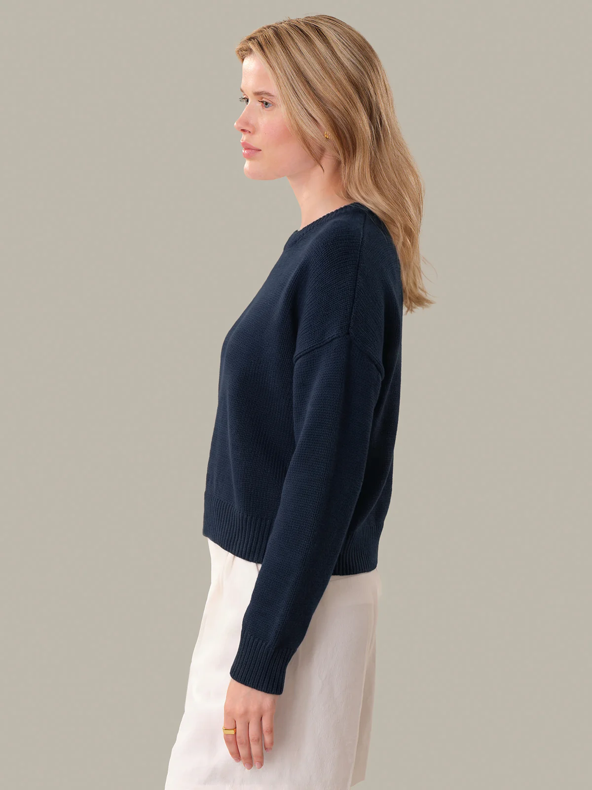 Veda: Classic Cotton Crewneck Sweater - Image 2