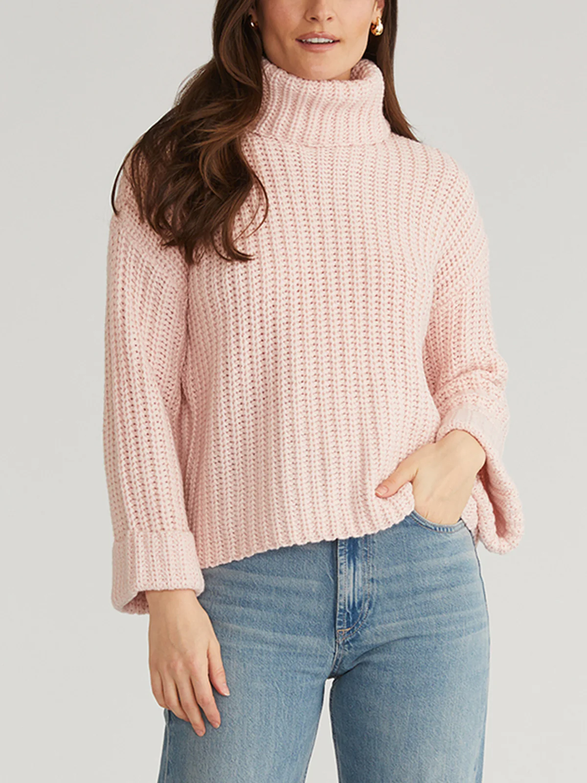 Vida: Turtleneck Shaker Pullover