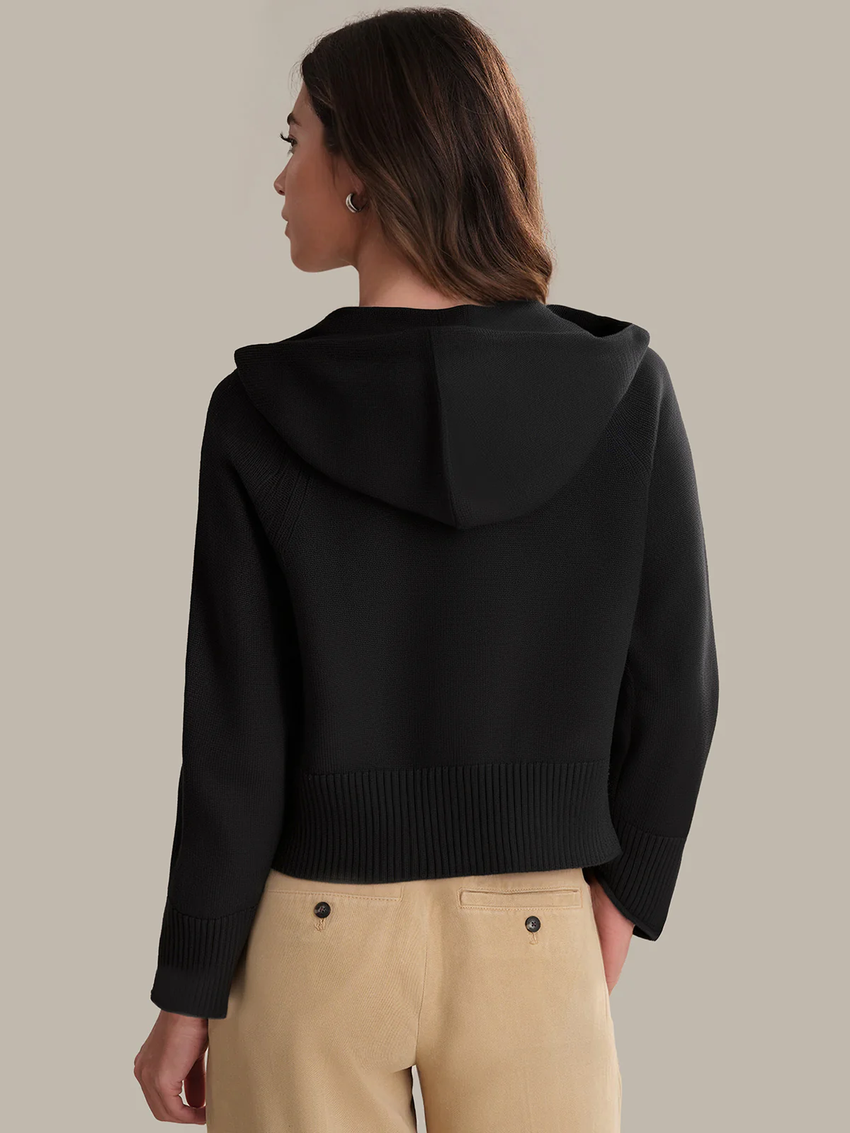 Lara: Zip Front Cotton Sweater Jacket - Image 4