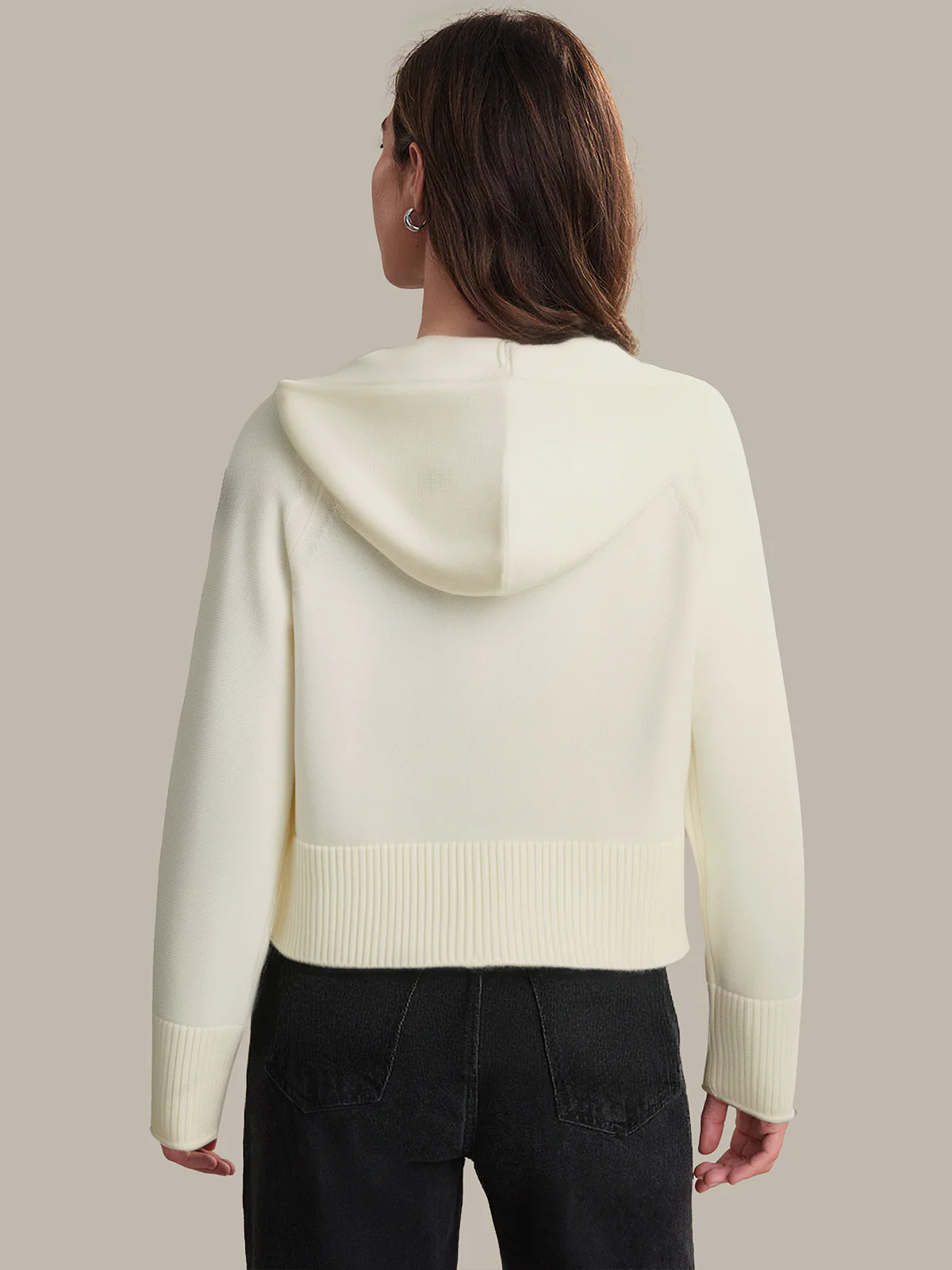 Lara: Zip Front Cotton Sweater Jacket - Image 3